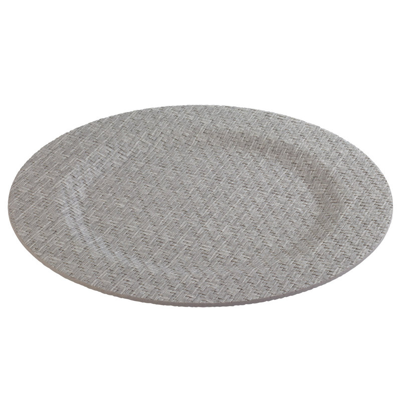 Wicker Vinyl Chargers, Gray
