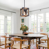 Luminaire suspendu 1 lumière à 1 lumière avec détails en bois