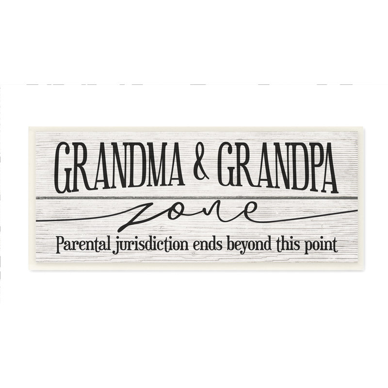 «Grandma and Grandpa Zone Funny Family», impression, Plaque en bois, H 7 po x l 17 po x P 0,5 po