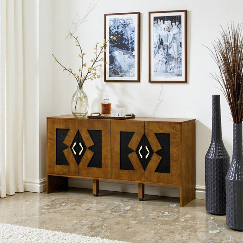 Buffet 60 po Mid-Century, Noyer brun