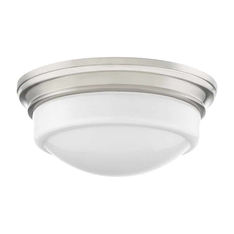 Plafonnier encastré 1 lumière DEL 7,25 po, Nickel brossé