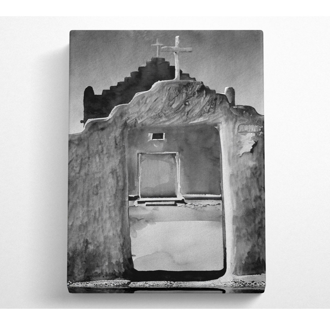 Ansel Adams Kirche Intaos Pueblo New Mexico - Kunstdrucke auf Leinwand