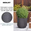 Slate Effect Reinforced Stone Outdoor Plant Pot, Frostproof Garden Flower Pot, Round Garden Planter with Drainage Holes-93635354-93635358