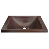 Hana Antique Copper Metal Rectangular Drop-in Bathroom Sink