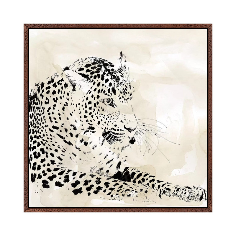 Leopard Spot I by Carol Robinson - Print on Canvas, 45.72 cm H x 45.72 cm W, Classic Brown Wood Framed