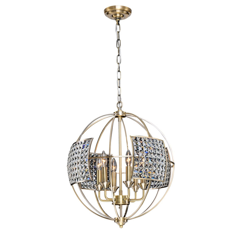 Lustre sphérique unique à 6 lumières