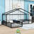 Double Twin L-Shaped Floor Bed With Fence-146659830