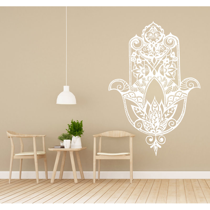 Abstract Non-Wall Damaging Wall Decal, White, 36" H x 53" W