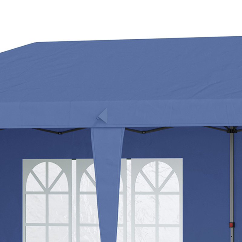 Auvent extérieur 10 pi x 20 pi - Robuste avec parois latérales bleues pour le jardin et le patio