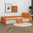 Velvet Upholstered Daybed With Stairs & Gas Lift Storage Ottoman, Contrast Color, Padded Guardrails-407922158-407922065
