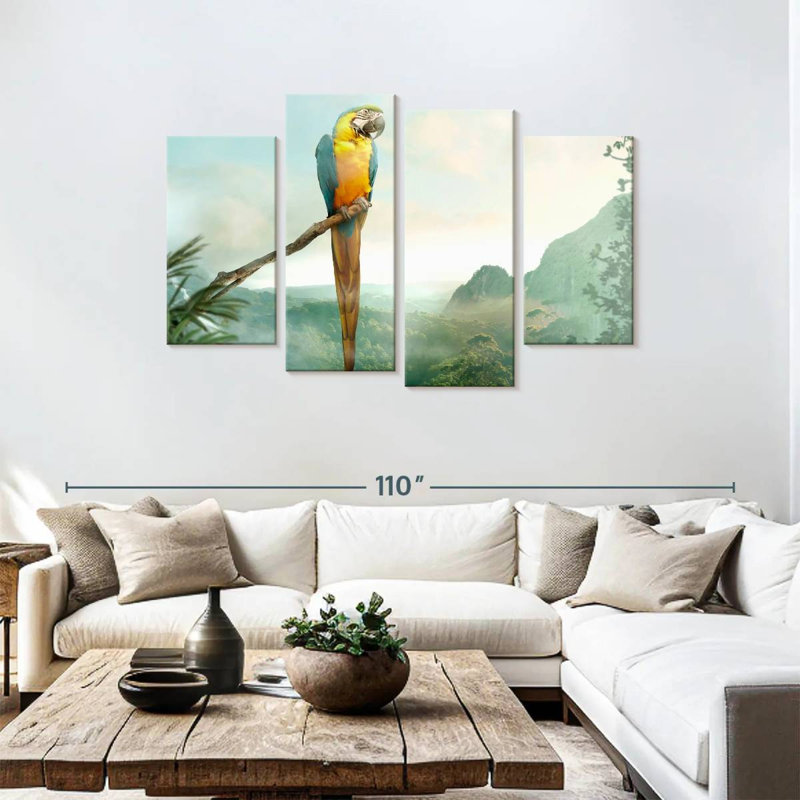 Brampt Blue And Gold Macaw, 48"H x 75"W