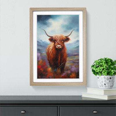 Highland Cow Modern - Framed Print