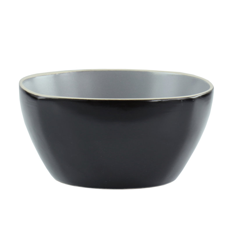 Gibson Soho Lounge 18 Piece Square Stoneware Dinnerware Set in Grey Matte