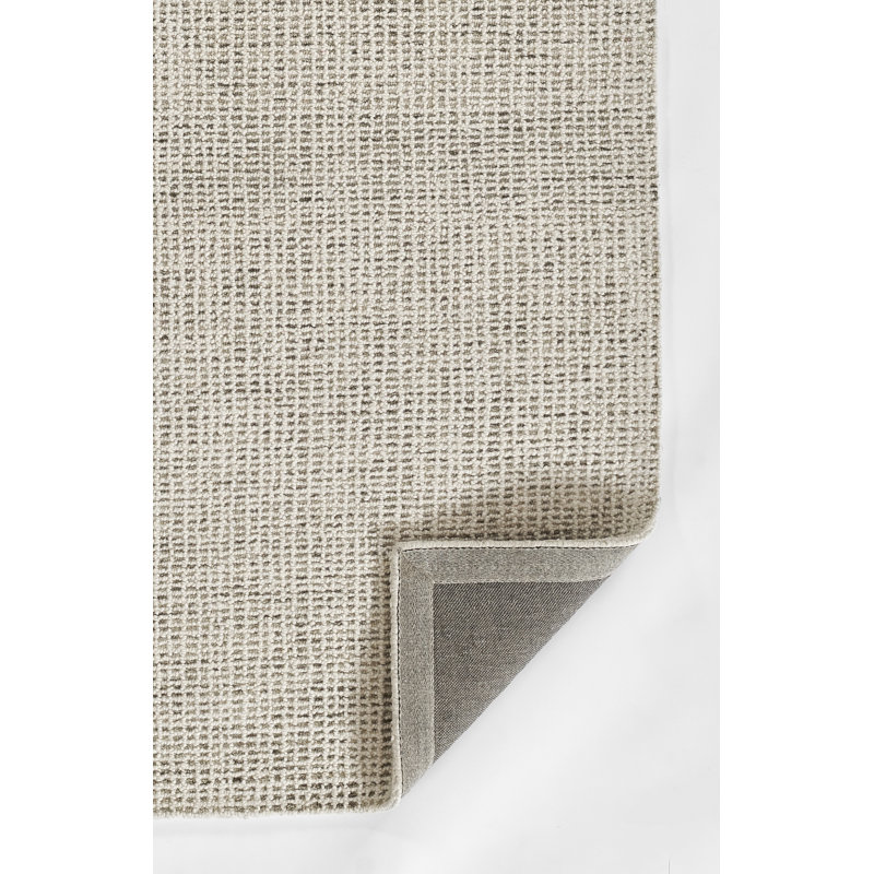 Thomas Hand Tufted Wool Abstract Area Rug in Ivory/Grey, Rectangle 5' x 8'