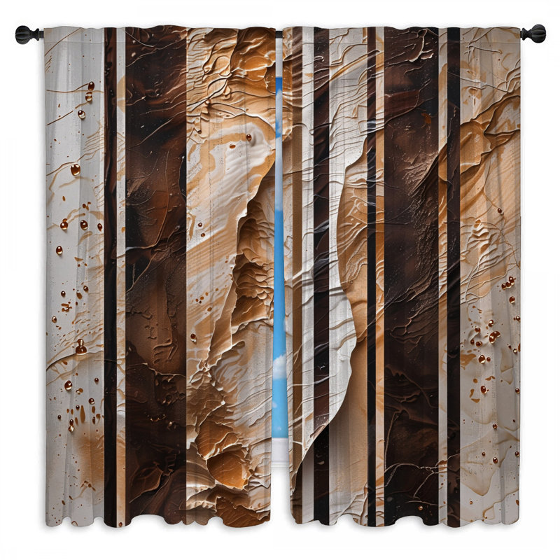 Rideaux de fenêtre texturés à rayures verticales transparentes et obscurcissantes - 2 panneaux, 20 po x 50 po - 2 panneaux