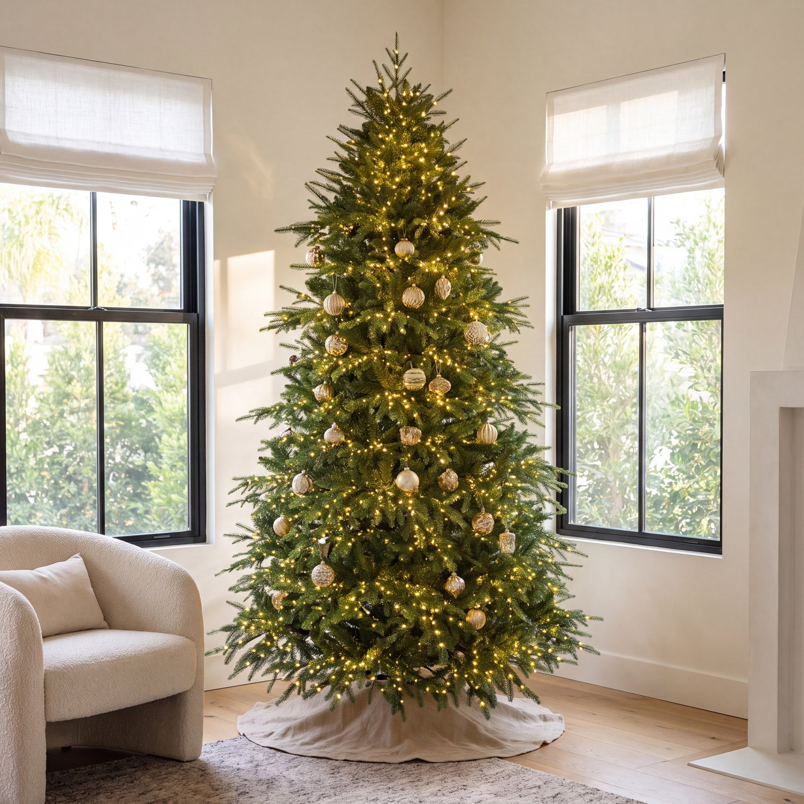 Pre-Lit Spruce Christmas Tree, 6.5' H