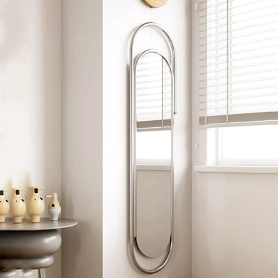 Miroirs muraux ovales en métal