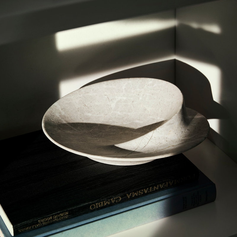 Swirl Bowl, Small, Grey, 9.8"W x 7.4"D x 3.1"H, Gray
