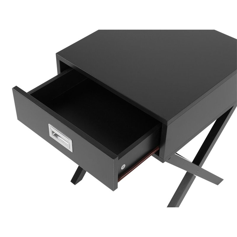 Lincoln 40cm W Bedside Table, Black