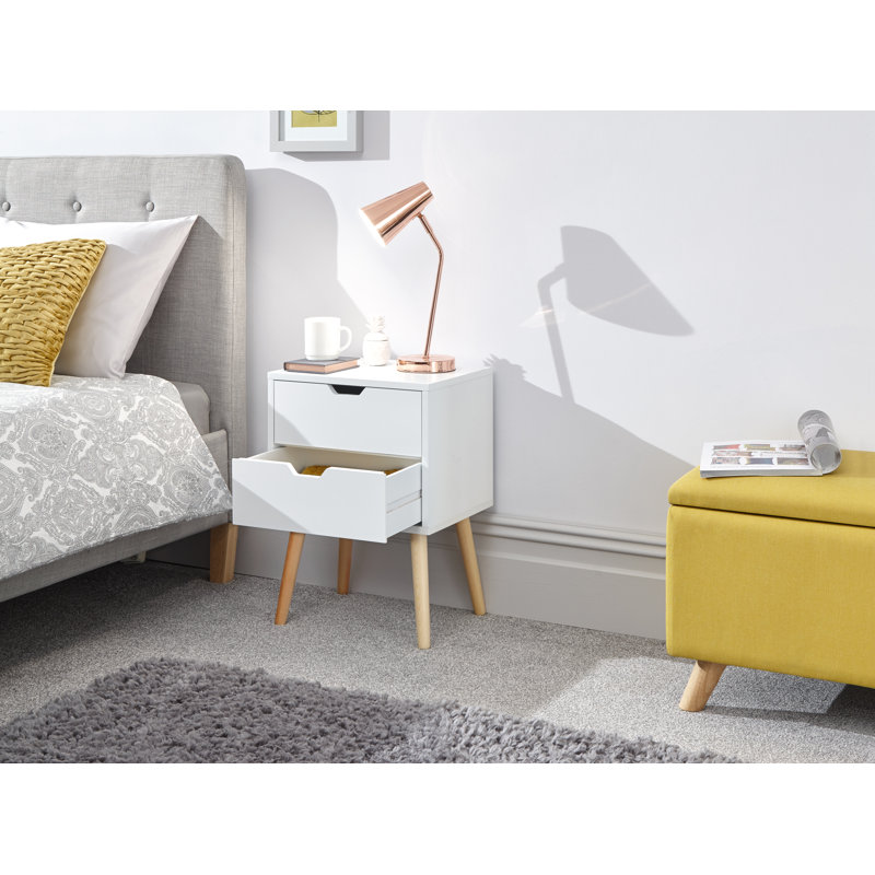 Lalani 40cm W Bedside Table, White