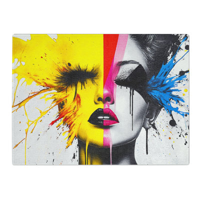 Colour Splash Woman  Glass Chopping Board