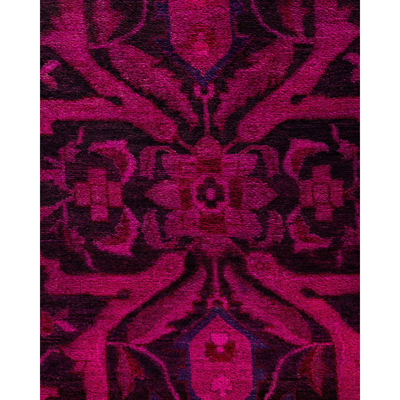 Tapis unique noué à la main mauve Fine Vibrance de 10 pi 1 po x 14 pi 3 po