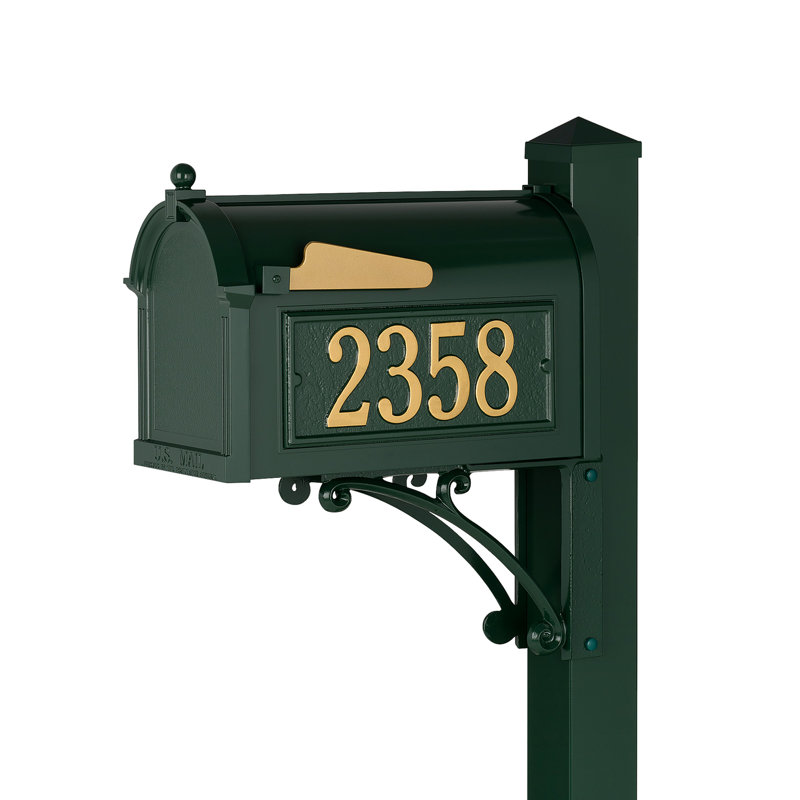 Superior Post Mounted Mailbox, Yes, Green