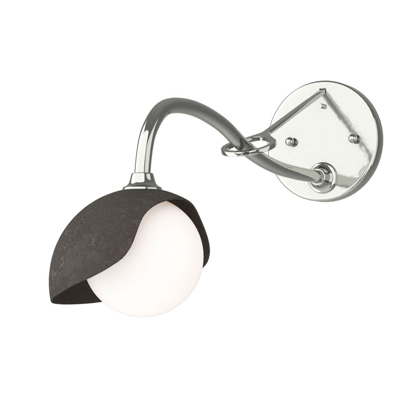Brooklyn 1 - Light Hardwired Armed Sconce, Sterling, Dark Smoke