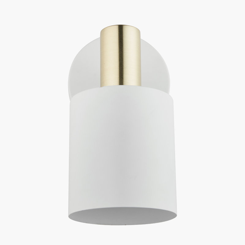 Abel Iron Armed Sconce, White & Gold, White