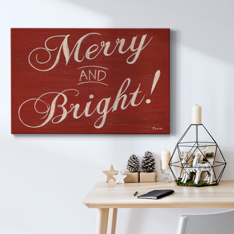 Red Merry and Bright-Gallery Wrapped Canvas, 8" H x 12" W