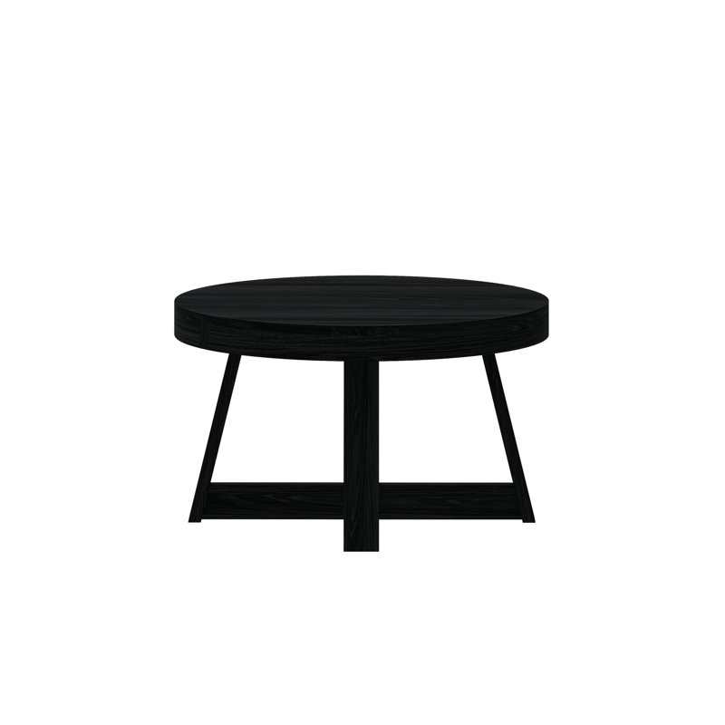 Byard Solid Wood Single Coffee Table, 17.5" H x 30" L x 30" W, Black Wirebrush