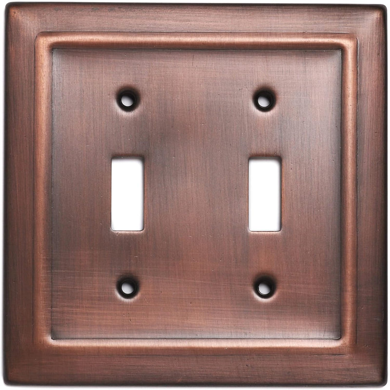 Antique Copper 2-Gang Architectural Decorative Wall Plate