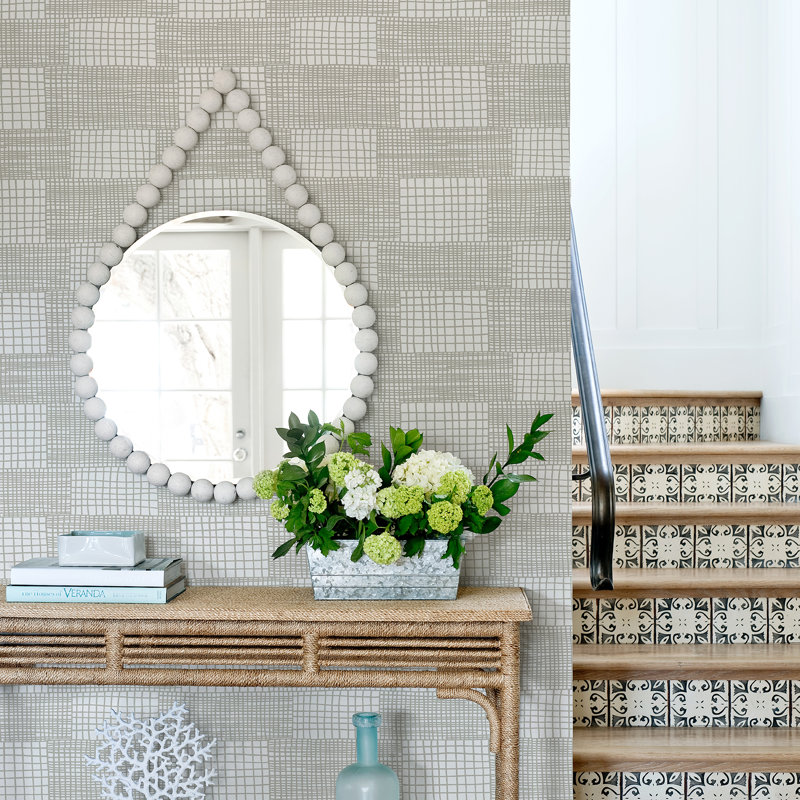 Southbury 10.06m x 52.07cm Semi-Gloss Wallpaper Roll, Grey