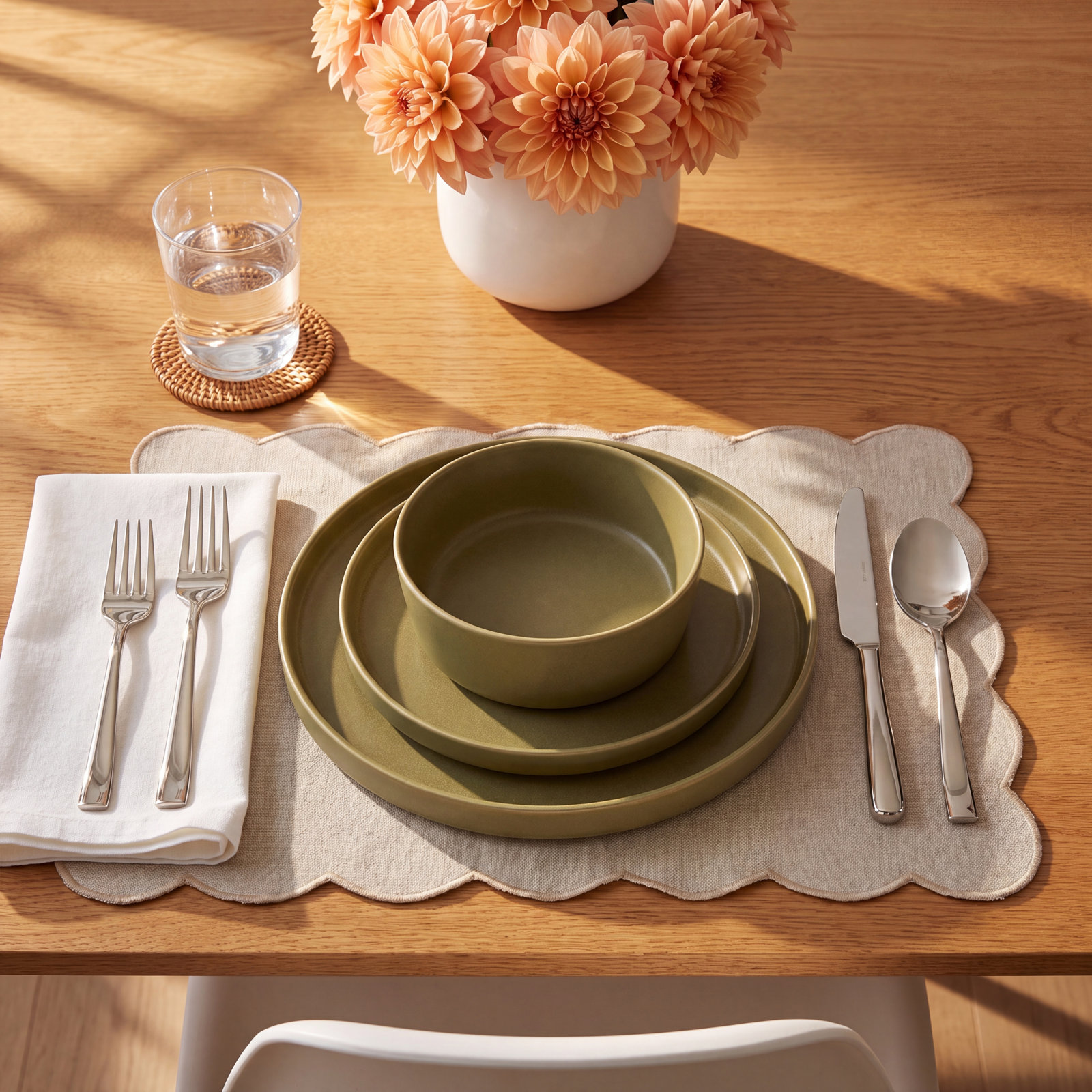 MODAN Stoneware Dinnerware Set, Green