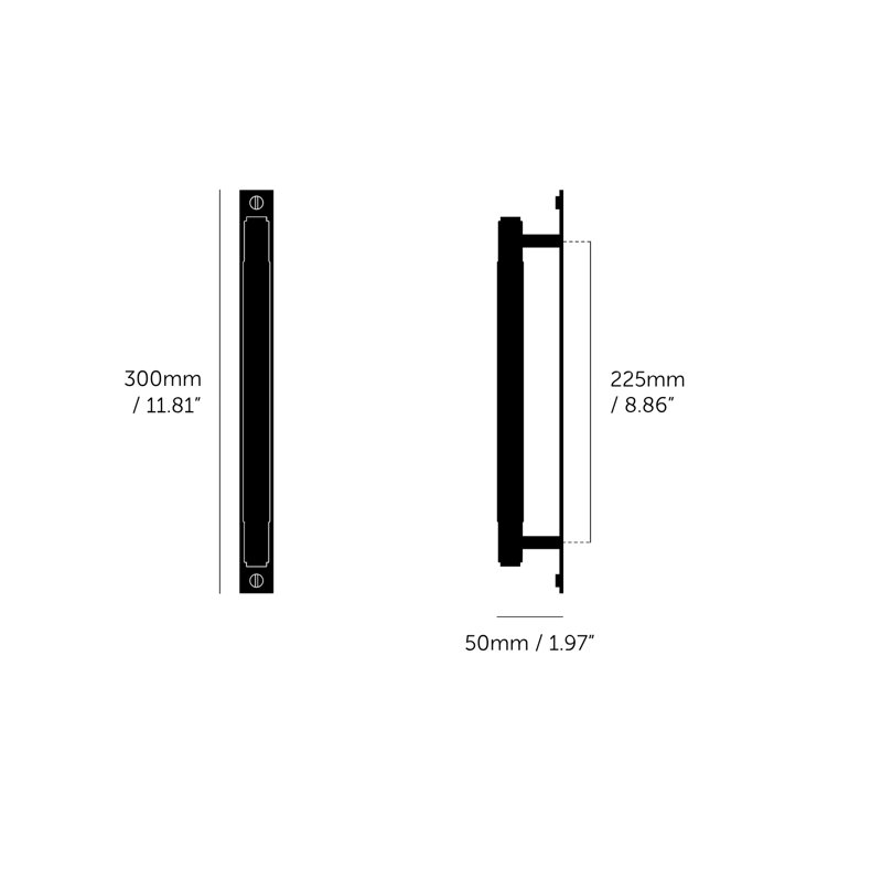 Pull Bar / Plate / Cross, 8 43/50", Brass