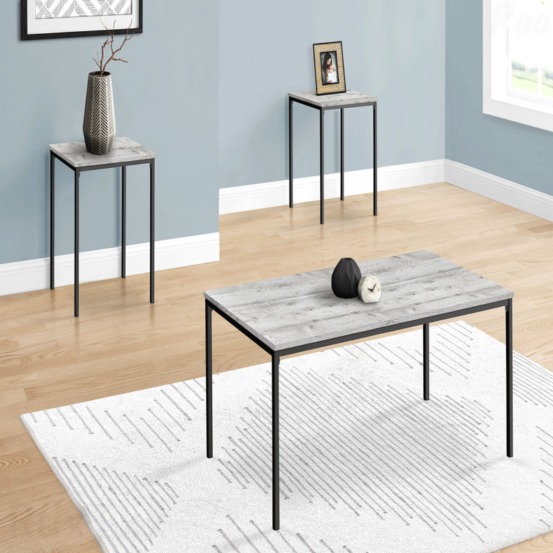 Ensemble de tables basses 3 pièces Contemporary Modern, Gris