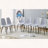 Set of 4 Light Gray Linen-Cotton Dining Chairs with Integrated Seat and Backrest