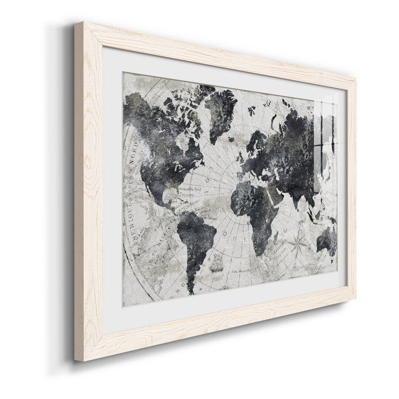 «Modern Atlas», impression encadrée, H 37,5 po x l 27,5 po x P 1,5 po, Cadre blanc