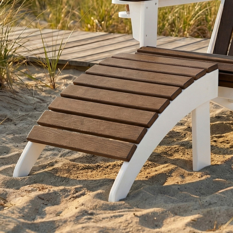 Repose-pieds Adirondack, blanc, Blanc / Brun foncé