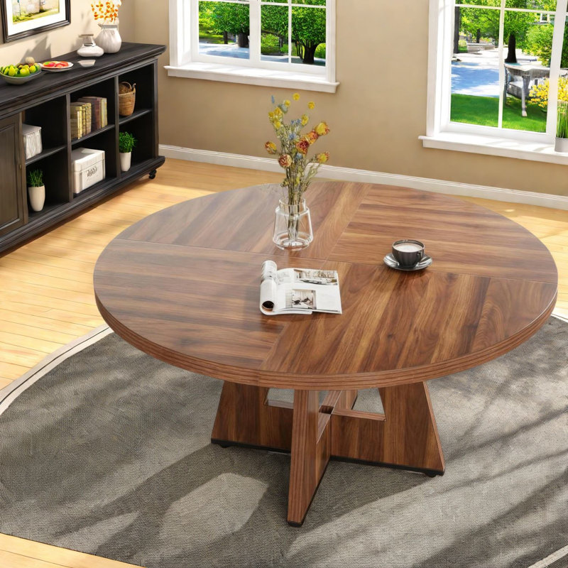 Table de salle à manger élégante en bois de style rustique de 47 pouces pour la maison
