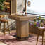 Table de bar carrée 37,5 "H, table bistro industrielle avec plateau repose-pieds en métal, table unique