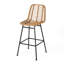 2 tabourets de bar d'extérieur - look moderne, pieds inclinés, structure en fer noir,