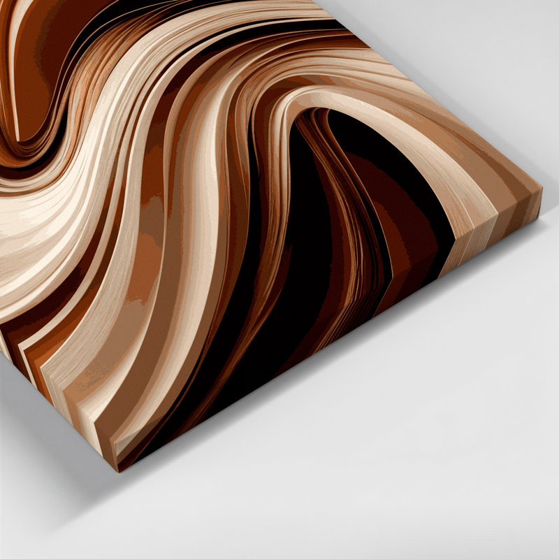 "Gradient Abstract", art mural sur toile beige, H 11 po x l 14 po