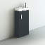 VeeBath 450mm Cloakroom Unit and basin - Anthracite Gloss