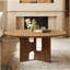 Table basse 31,5 pouces ronde en placage de bois de frêne rustique pour petit salon