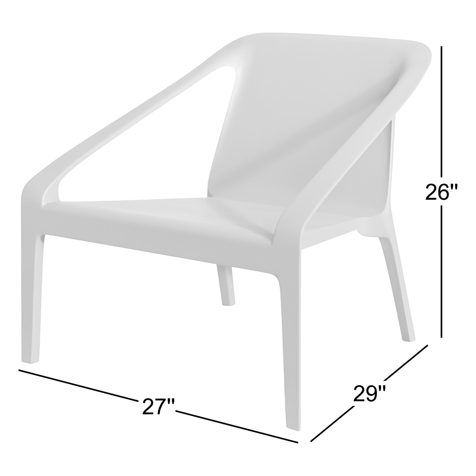 Marti Outdoor Lounge Chair, White