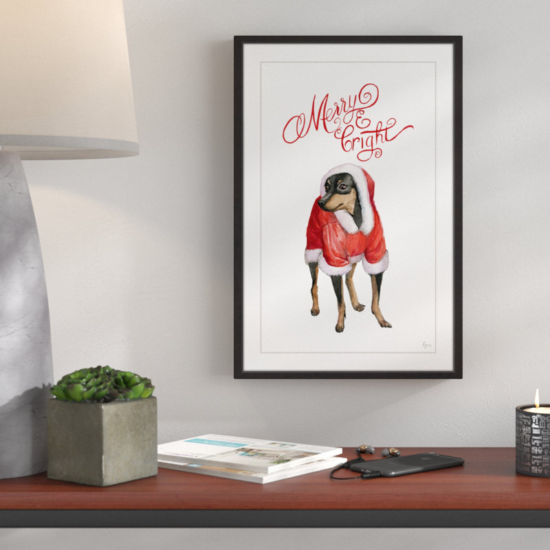 « père noël », reproduction d’art encadrée, H 45 po x l 30 po x P 1,5 po