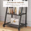 Ackermanville Free Standing Full Length Mirror Rolling Mirror with 2 Shelves Black