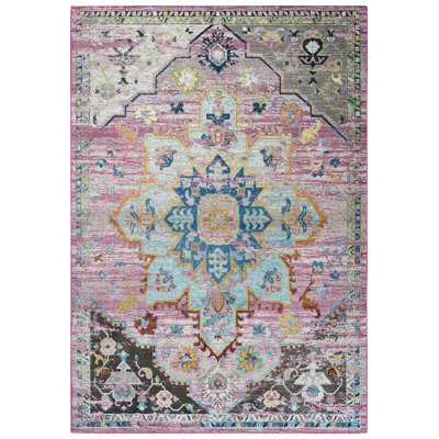 Tapis rose / gris / bleu Elliot