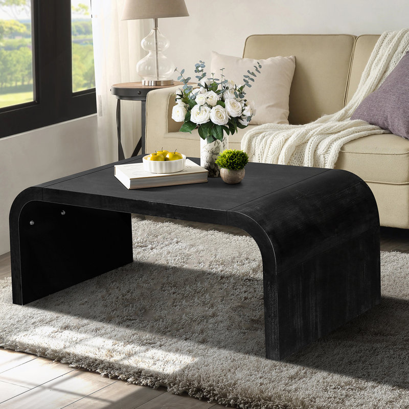 Table basse Farmhouse Vintage Crafts, design Art déco incurvé, assemblage facile